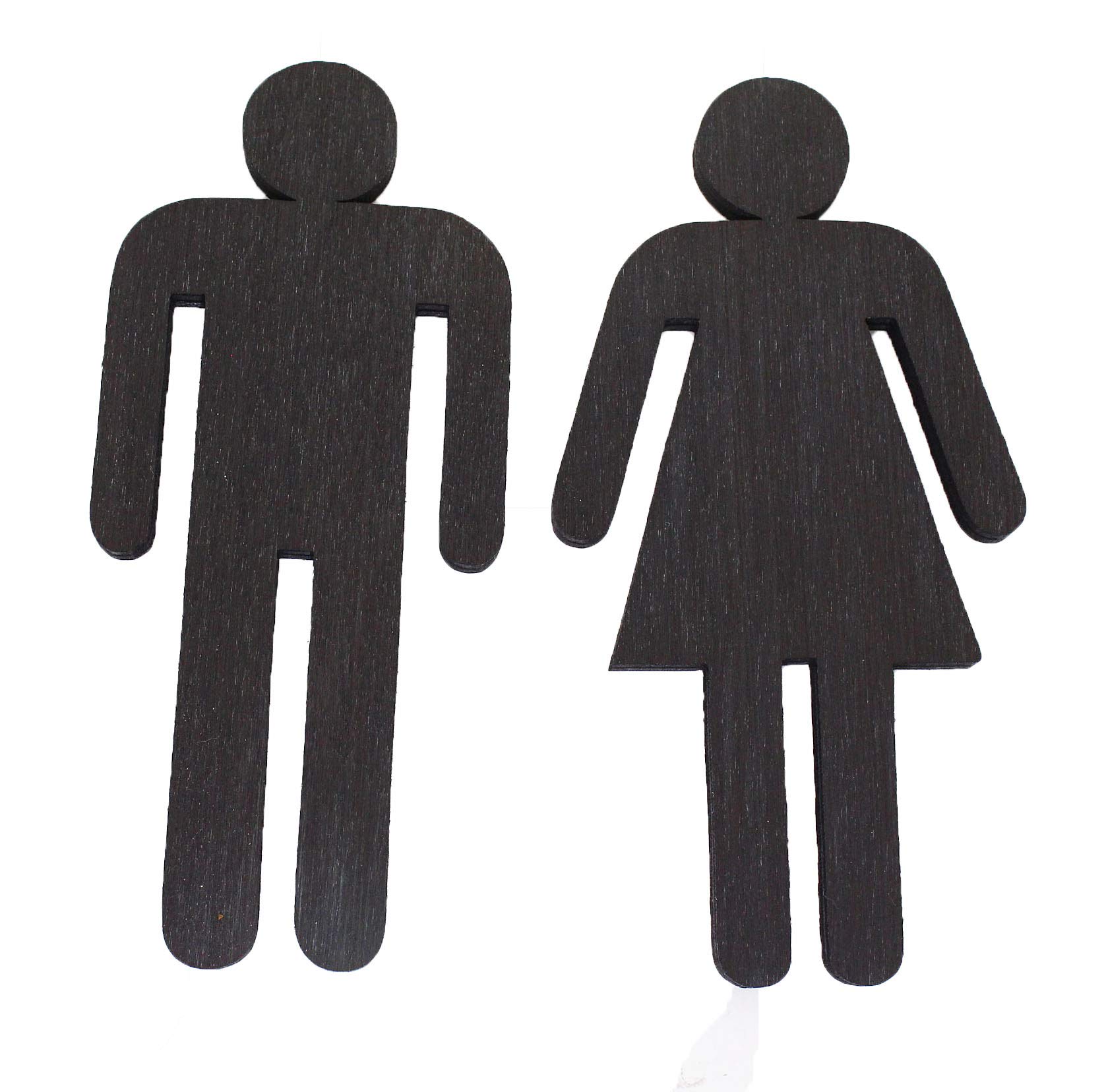 Toilet Men and Women Door Signs Ladies and Gents Symbols for Cafe Bar Restaurant Office or Public Venue, Made of Wood in the UK (men & women H13, vintage black)