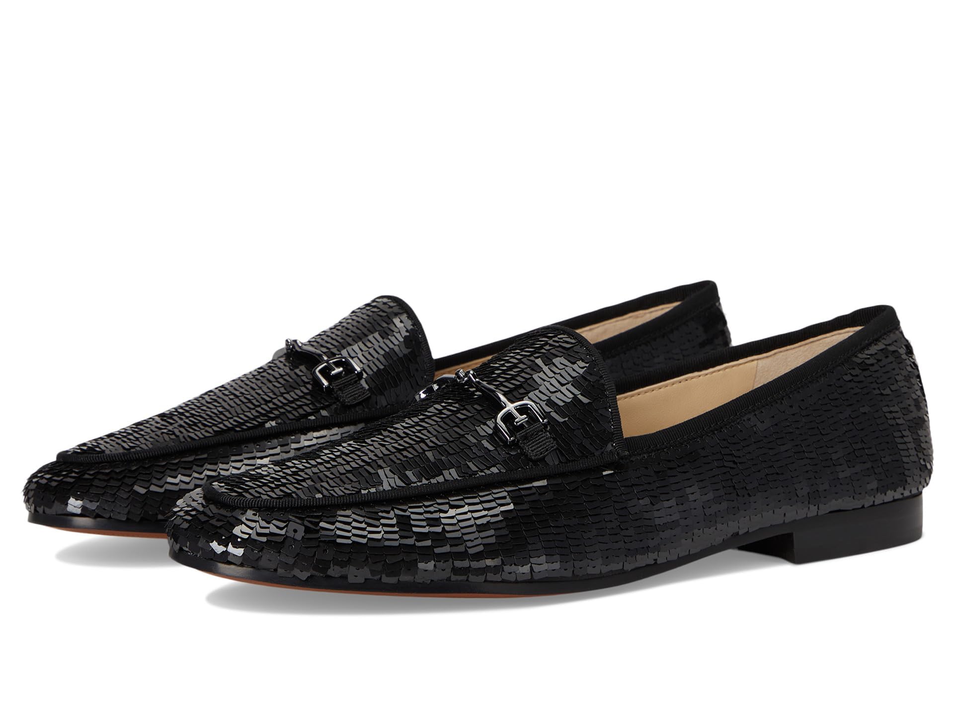 Sam Edelman Women’s Loraine Loafer Flat Black Sequin 6.5 Medium