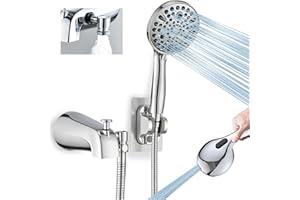 YASINU All Metal Bathtub Faucet with Sprayer 10 Settings, Universal Fit 1/2" IPS, Tub Spout with Diverter Chrome