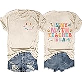 in My Math Teacher Era Shirts for Women Leaning Math Teacher T-Shirt Funny Mathematics Tee Back to School Top