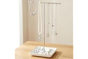 galasily Jewelry Holder Stand Organizer Silver