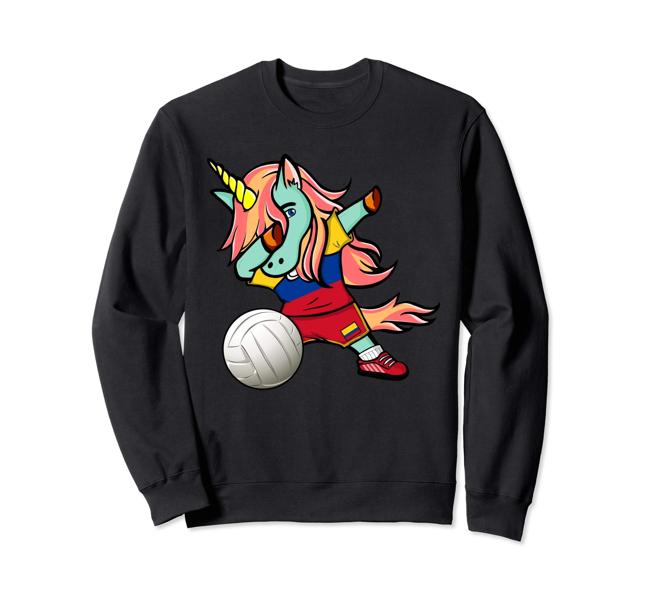 Dab Unicorn Colombia Volleyball Lovers Jersey Colombian Flag Sweatshirt