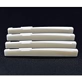 Vencetmat Acoustic Guitar Bridge Saddles, Fit for 74mm &amp; 72mm Bridge Slot, Pure Complete Bone, Ivory Color, 4 Pack