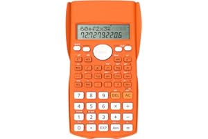 Helect 2-Line Engineering Scientific Calculator, Suitable for School and Business (Orange)