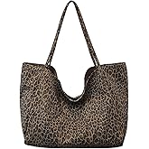 MakeMeChic Women's Leopard Tote Bag Cheetah Oversize Shoulder Bag Weekender Bag