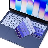 ProElife Keyboard Cover for MacBook Neo 13 Inch A18 Pro A3404, Ombre Blue | US Layout, Non-interference Design for ID Key, Dust-proof, Silicone Protective Skin, Precision-Molded, Washable &amp; Reusable