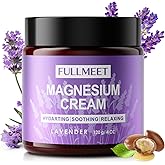FullMeet Magnesium Cream for Sleep, Lavender Magnesium Lotion for Muscle Relaxation & Soothing Anxiety, Non-Greasy, Deep Hydration, Magnesium Body Lotion for Skin Care(4 OZ)