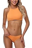 CharmLeaks Women's Halter Bikini Swimwear High Neck Two Piece Bikini Swimsuits