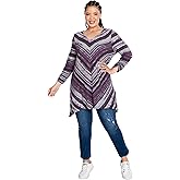 AVENUE Women's Plus Size Tunic - Delaney Stripe