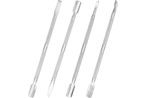 ARUICHENG 4pcs Cuticle Pusher Metal Cuticle Pusher Tool Kit Nail Cleaner Cuticle Care Nail Cuticle Remover Tools Nail Scraper Under Nail Cleaner Tool Cuticle Pushers for Fingernails Toenails