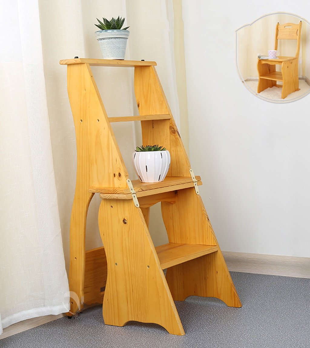 即納 最大半額 Caijun 折りたたみ梯子椅子ソリッドウッド多段棚 3色 86 41cm 色 Bois B07dv6m1yb Bois Bois Studioweb Com