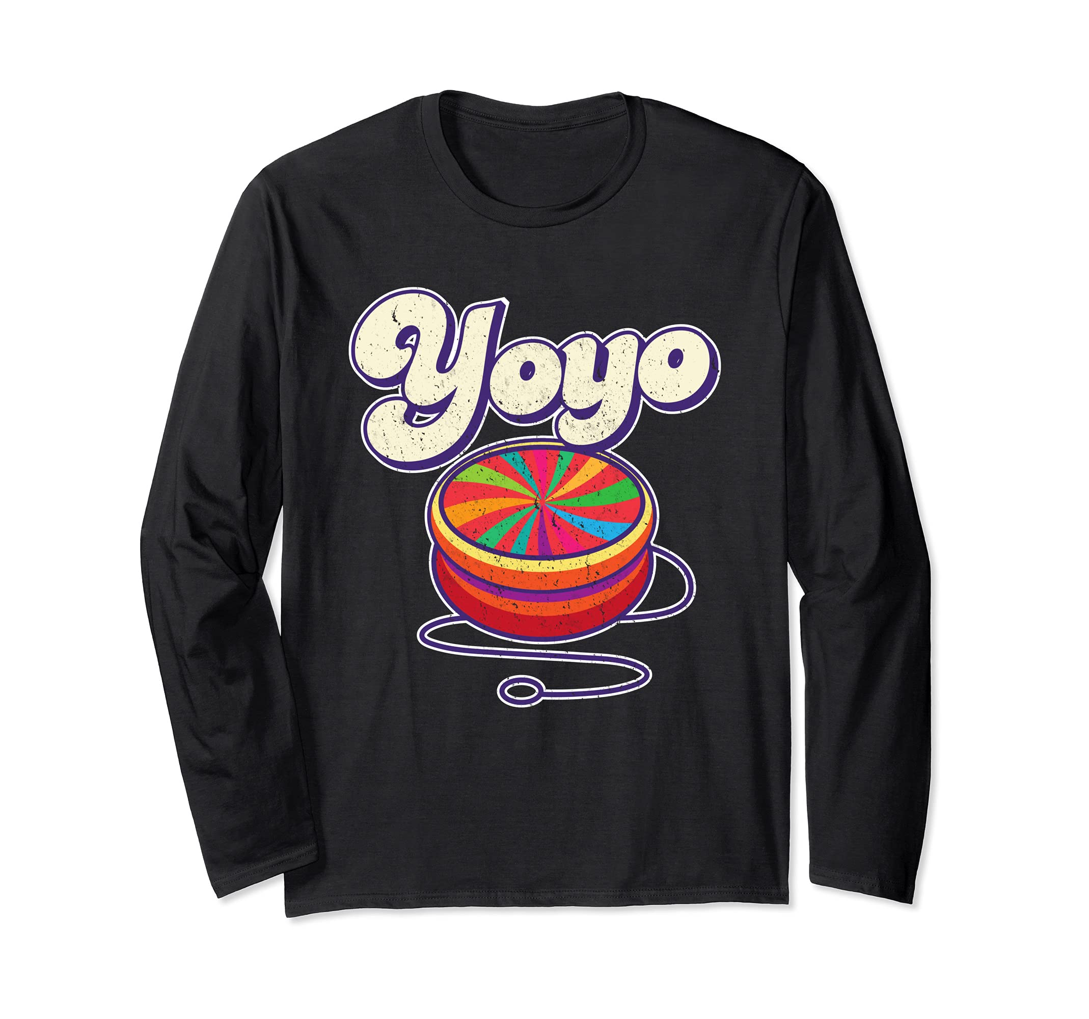 70's Yoyo Colorful Retro Vintage Toy I Awesome Yoyo Long Sleeve T-Shirt