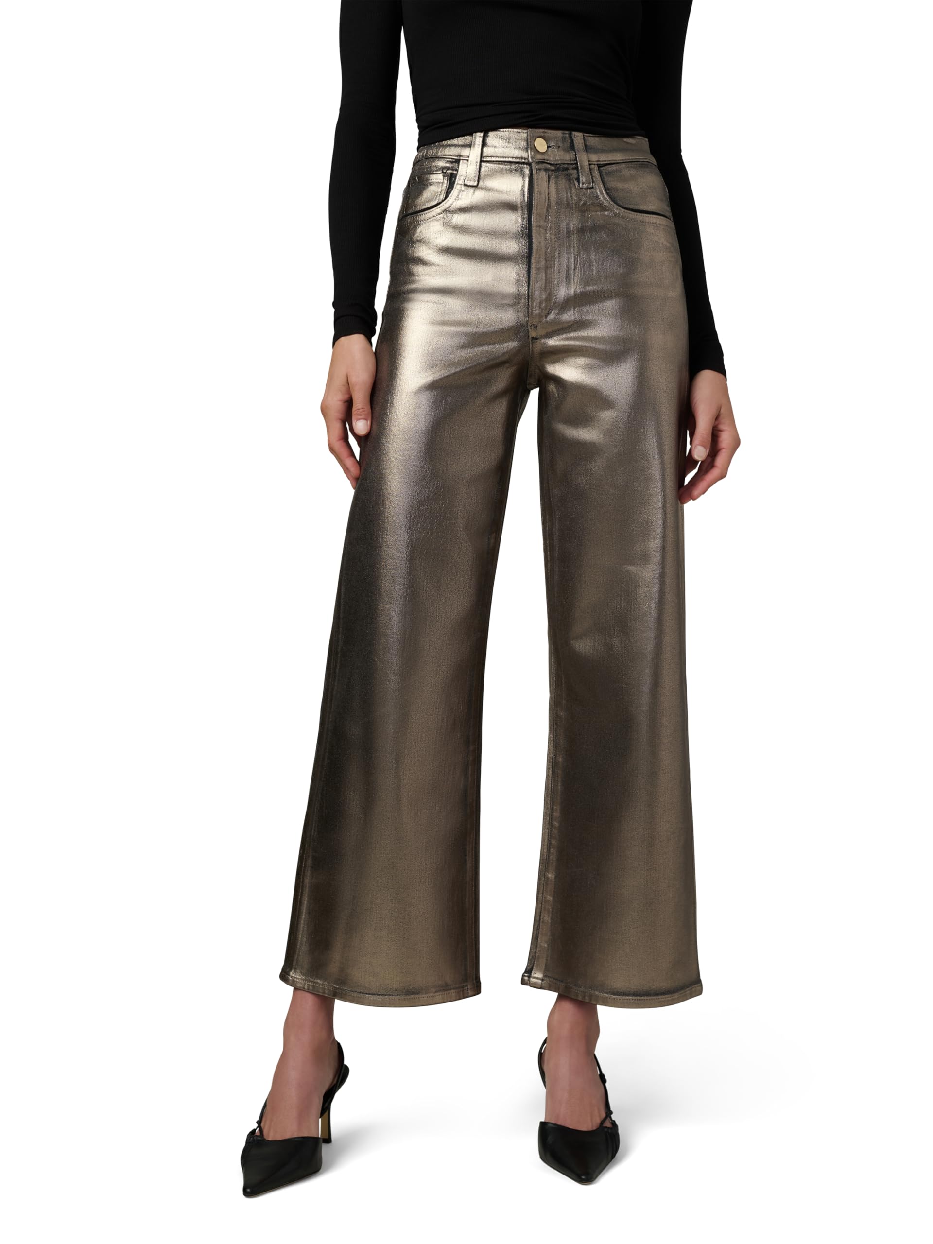 Joe’s Jeans Women’s The Mia High Rise Wide Leg Ankle Jean, Gilded Night Foil, 32