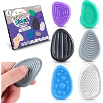 Gosknor – 6 Pierres Fidget Sensorielles En Silicone, Douces Et Texturées, Avec Chaînes – Anti-Stress Pour Adultes Et Enfants Autistes