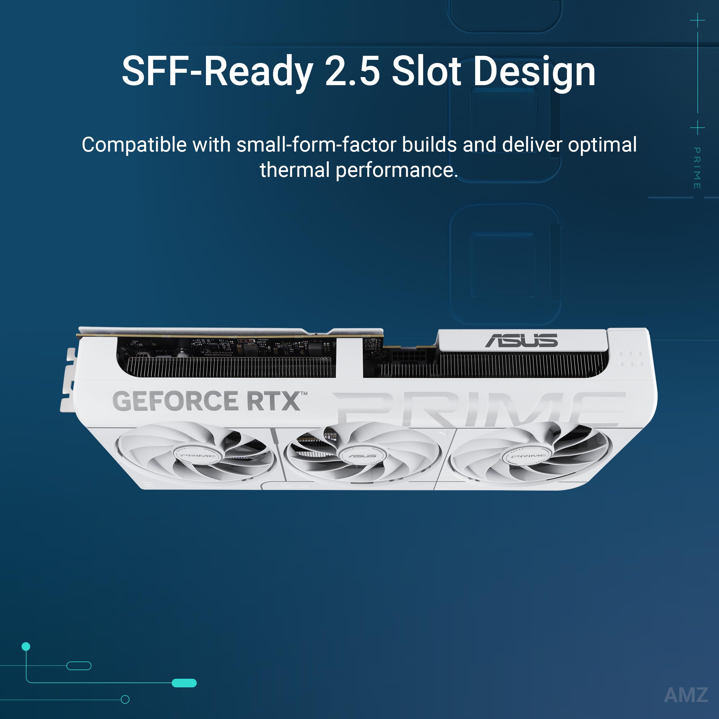 ASUS The SFF-Ready Prime GeForce RTX™ 5070 12GB GDDR7 White OC Edition Graphics Card (PCIe® 5.0, 12GB GDDR7, HDMI®/DP 2.1, 2.5-Slot, Axial-tech Fans, Dual BIOS)