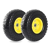 (2-Pack) 10-Inch Solid Rubber Tire Wheels