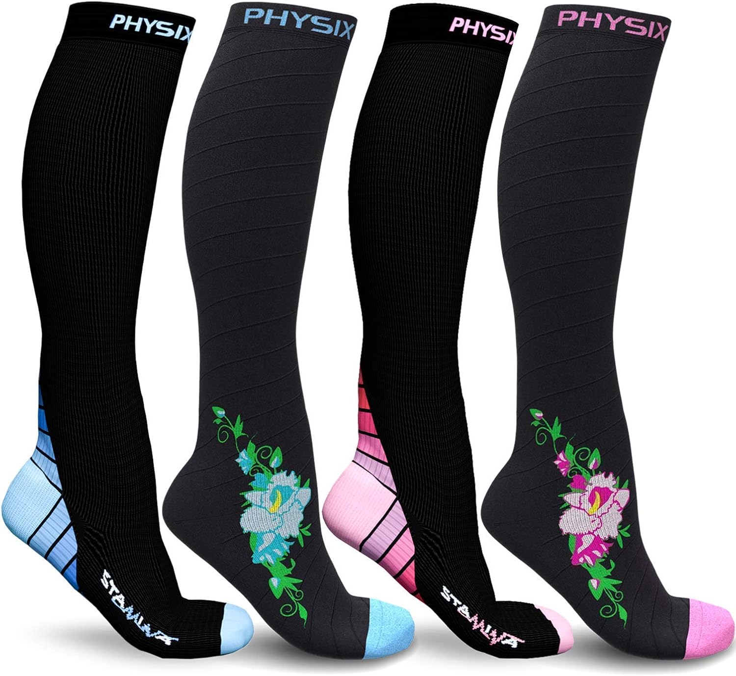 Physix Gear Sport 4 Pairs of Compression Socks for Men