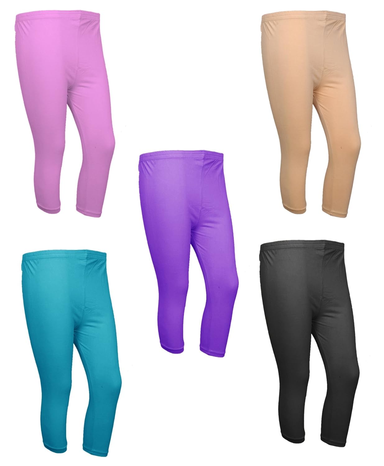 indistar women's casual relaxed fit cotton 3/4th capri pants(pack of 5)