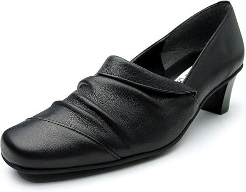 Amazon ユキコキミジマ 婦人靴 レディースシューズ パンプス シワ加工 エレガント 3e 幅広 レザー 本革 歩きやすい 痛くない 型番664 パンプス