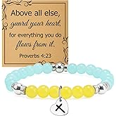 Religious Bead Bracelet for Christian Goddaughter Baptism Gifts for Her Christian Gifts for Woman Bible Verse Motivational Beaded Stretch Bracelets Christmas Birthday Present Inspirational Jewelry