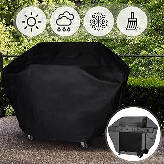 Grillabdeckung für BBQ-Gasgrills - Witterungsbeständiges und Haltbares Material, in Schwarz, in verschiedenen Größen verfügbar - Abdeckhaube, Abdeckplane, Schutzhülle, Haube, Cover (145 x 115 x 65 cm)