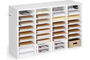 VEVOR Literature Organizer, 36 Compartments Office Mailbox with Detachable Shelves, Wooden Mailbox Sorter with Particle Board