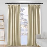 Deconovo Blackout Curtains Pencil Pleat Rod Pocket 2 Panels Orange Flame view 2