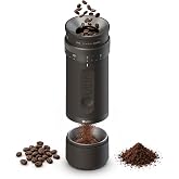 OutIn Fino Portable Electric Coffee Grinder with 28 Precise Grind Settings | Adjustable Coffee Bean Grinder, One-Touch Burr Grinding, Fast-Charge Battery, Auto-Stop &amp; Clog Protection, Tundra Brown