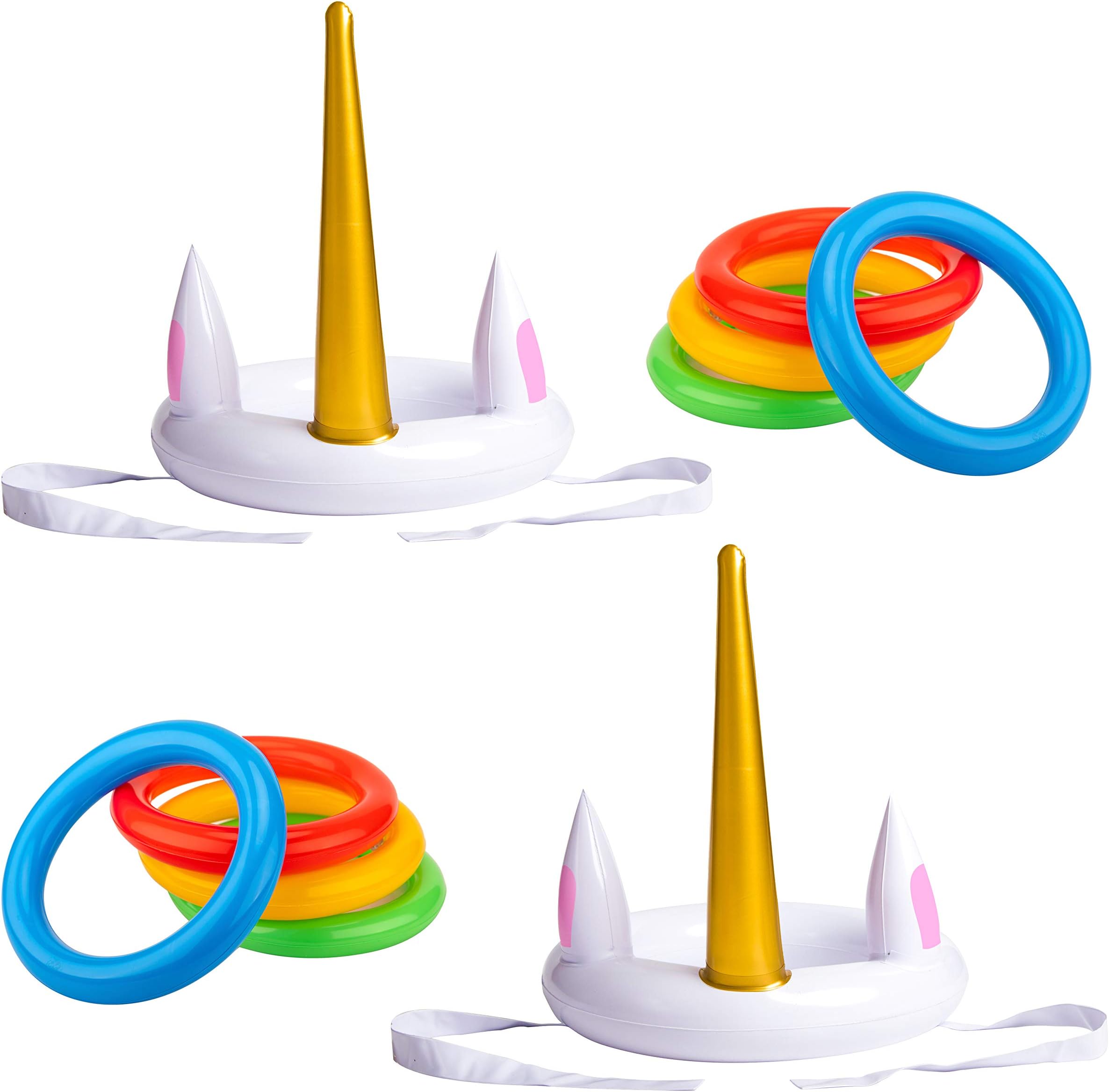 luck sea Unicorn Inflatable Ring Toss Game - Pool Party Toys Supplies Favors Decorations