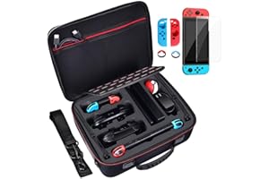 Diocall Deluxe Carrying Case Compatible with Nintendo Switch and Switch OLED 2021, Travel Bag Fit Switch Pro Controller