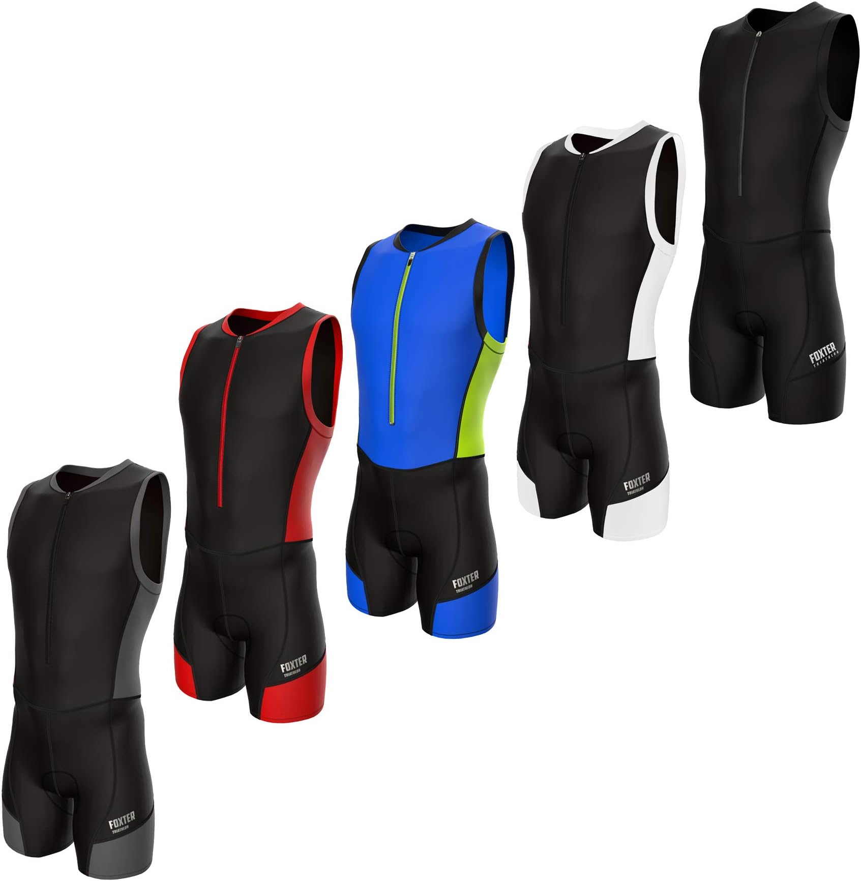 Foxter Active Men Triathlon Suit Tri Racing Suit Swimming Running Cycling Suit