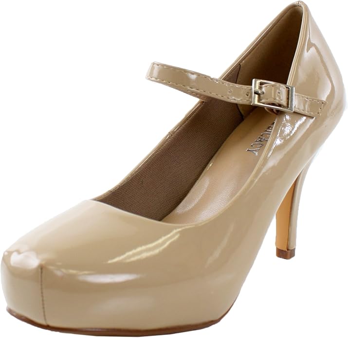 Delicacy Womens Cyndi91 Ankle Strap Mary Jane Dress Pumps