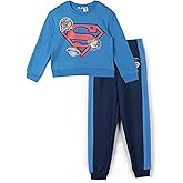 DC Comics Justice League Superman Fleece Pullover Sweatshirt & Jogger Pants Outfit Set Toddler to Big Kid Sizes (2T - 10-12)