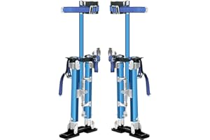 VOWAGH 18"-30" Adjustable Drywall Stilts Durable Professional Grade Lightweight Aluminum Tool Stilt for Sheetrock Painting Painter Taping Blue