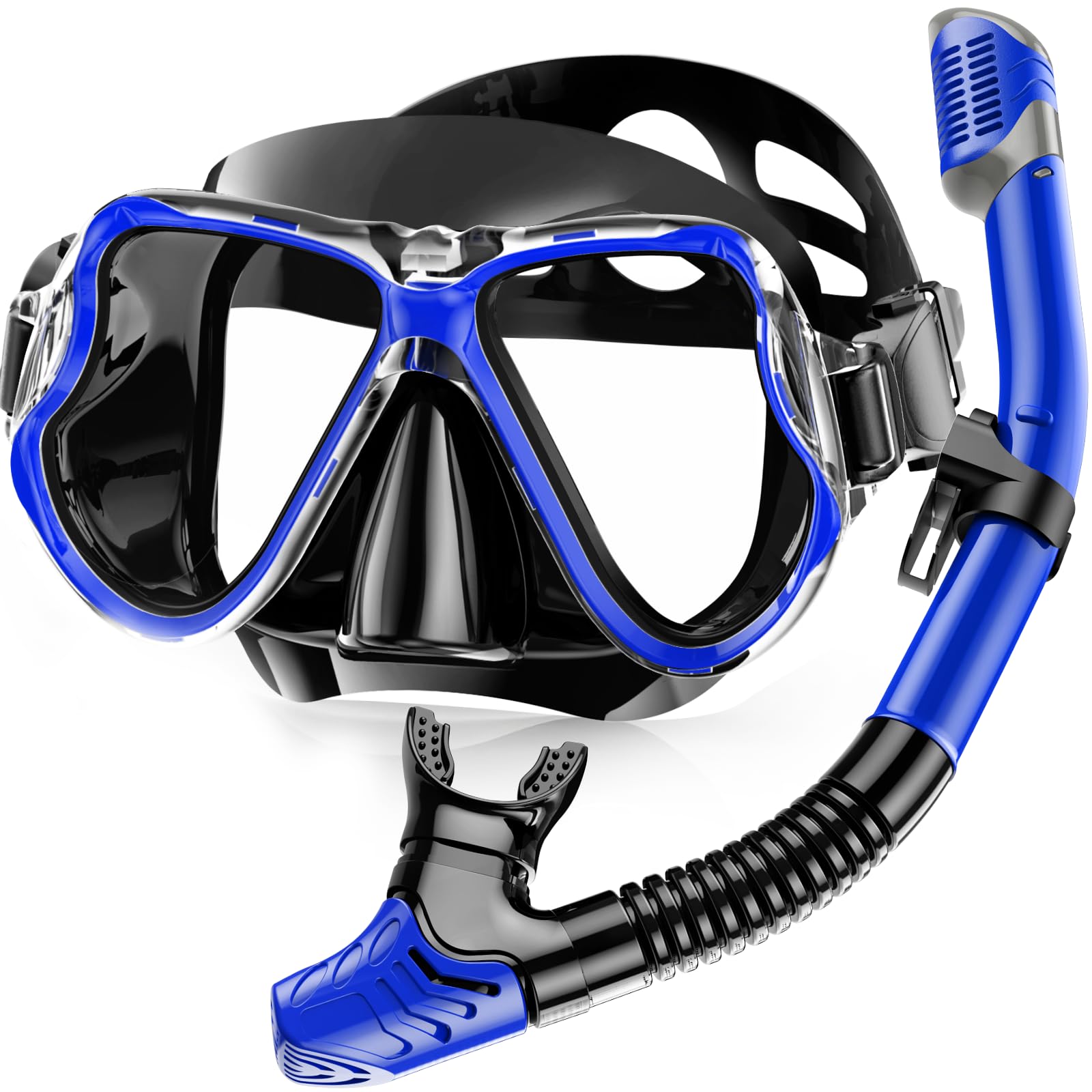 Karvipark Dry Snorkel Set, Anti-Fog Scuba Snorkelling Packages, Panoramic Wide View Snorkelling Goggle, Professional Snorkelling Gear for Adults