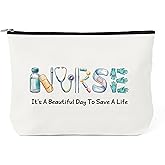 Nurse Gifts for Women - Nurse Appreciation Gifts Emergency Room ICU Nurses Makeup Bag Cosmetic Bag for Purse Travel Toiletry Bags Makeup Pouch Nurses Week Graduation Gift for Nursing Women