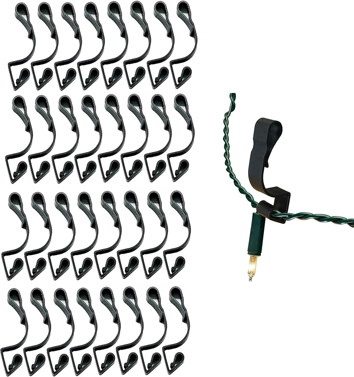 UKDeals Direct UKDD® Black Giant Gutter Hooks for Hanging Outdoor Christmas Lights Fairy Lights (Pack of 32 Black)