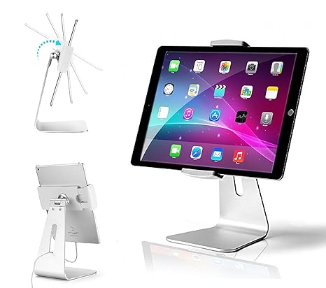 AboveTEK Eleganter Tablet Stand, Aluminium iPad Stand Halter, Desktop Kiosk POS Ständer für 7-13 Zoll iPad Pro Air Mini Galax