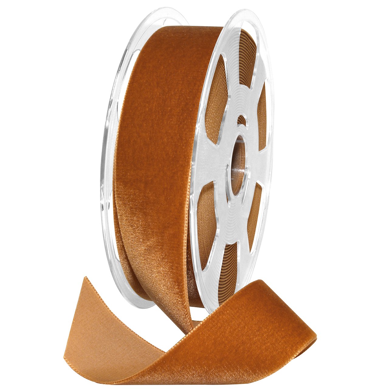 Morex Ribbon Nylon, 1 1/2 inches by 11 Yards, Copper, Item 01240/10-447 Nylvalour Velvet Ribbon, 1 1/2" x 11 yd,