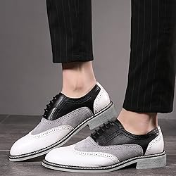 Men's Two Tone Patchwork Brogue Oxfords Shoes