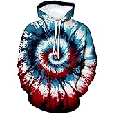 LAOLIUSN Funny Tie Dye Hoodie Colorful Spiral Theme Sweatshirt