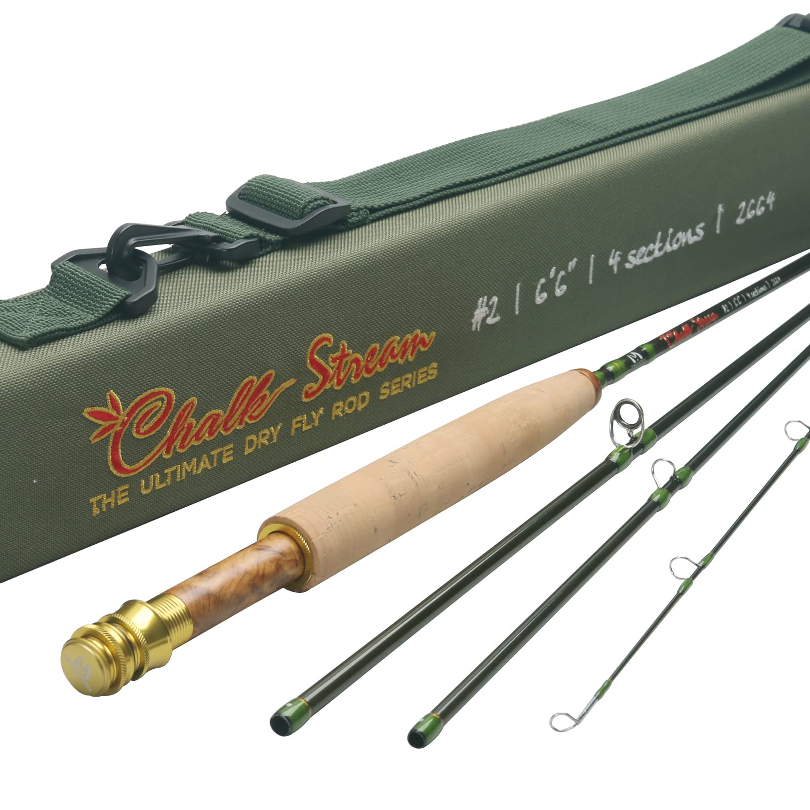 Maxcatch Chalk Stream Fly Fishing Rod 40T Graphite Fast Action Ultimate Dry Fly Rod 2/3wt (6' 6'' 2wt 4sec)