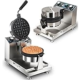 Hehinton&reg; 110V 1300W Commercial Belgian Waffle Maker, Rotatable Croffle Machine with 122-572℉ Temp Control, 0-5min Timer, &phi;7"X1.2" Thick Non-Stick Liege Waffle Maker