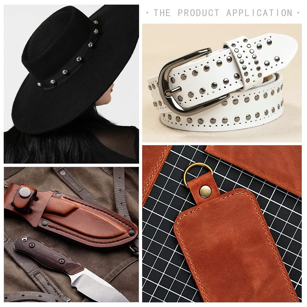 400 Sets Leather Rivets, Double Cap Rivet Tubular 4 Colors Metal Studs with Fixing Tools for DIY Leather Craft/Clothes/Shoes/Bags/Belts Repair Decoration (5x5mm)