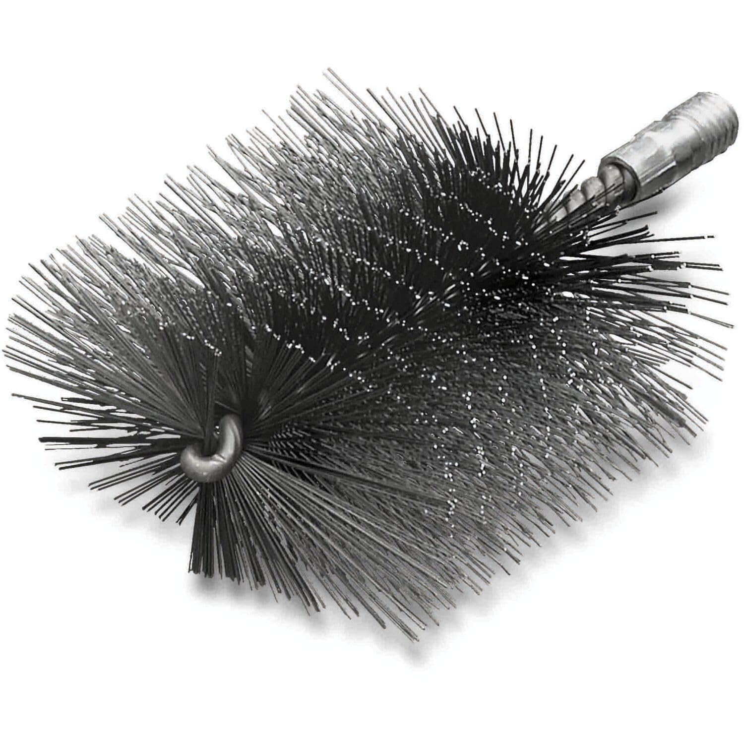 Lessmann 532205 Heating Boiler Brush Diameter 120 mm with External Thread for Cleaning Boilers, Steel Wire Brush, Length 160 mm, Cut on 2 Sides, 50 x 120 mm