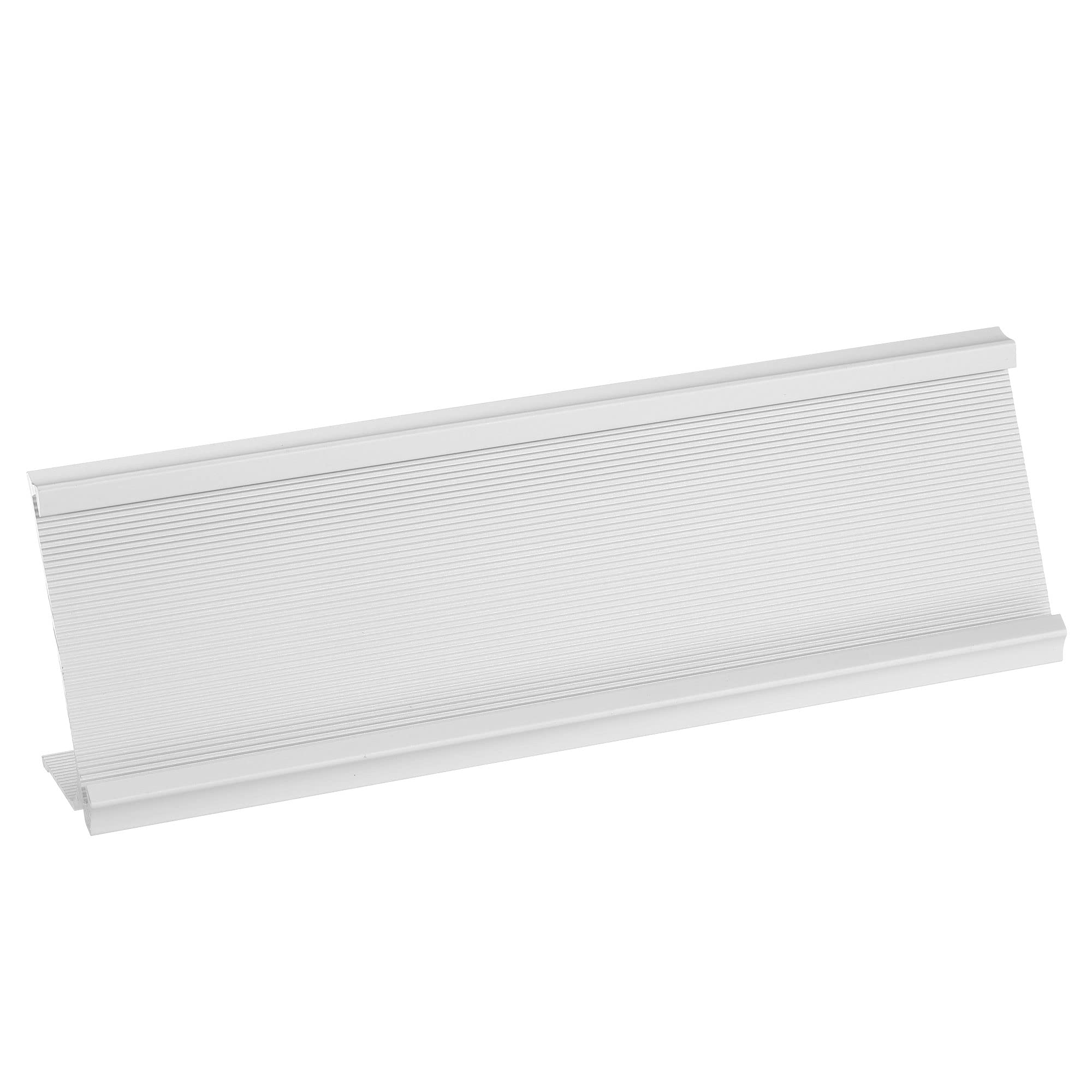 PATIKIL 2 x 7inch Aluminum Name Plate Holder, 1Pcs L Type for Desk Office Business Door Sign Holder Silver Tone