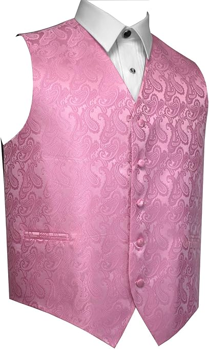 ブランドqイタリアデザインメンズフォーマルタキシードベストin Rose Petal Paisley カラー ピンク ベスト 通販 Amazon