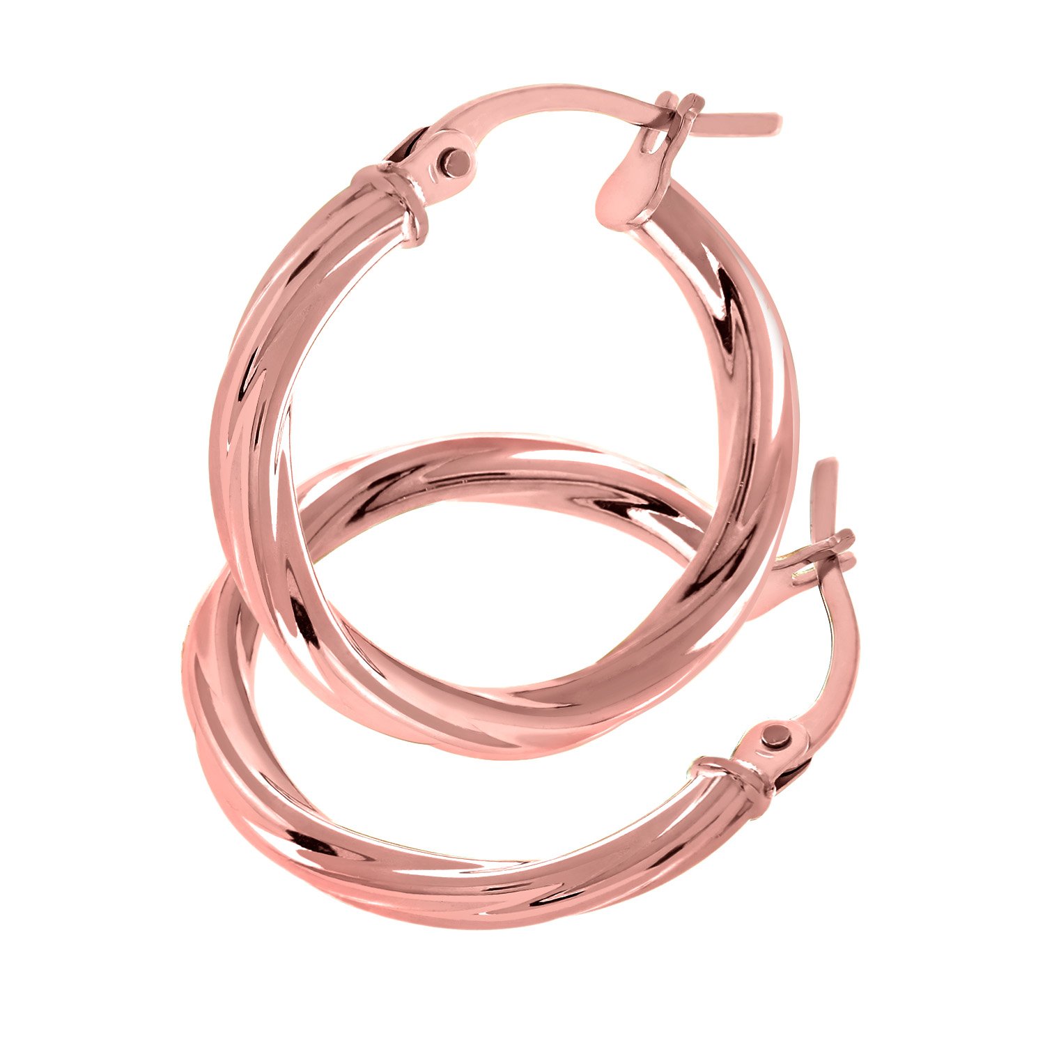 Citerna Women's 9ct Rose Gold Twist Hoop Earrings