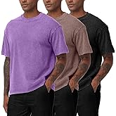 Eisctnd Men's T-Shirts: Oversized Cotton Heavyweight Vintage Loose Fit Tees for Unisex Casual Work Streetwear Gym