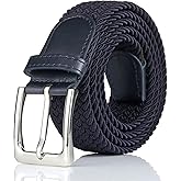 BSLLNEK Elastic Braided Belt, 1 3/8", Woven Stretch Belt for Golf Casual Jeans Shorts Pants